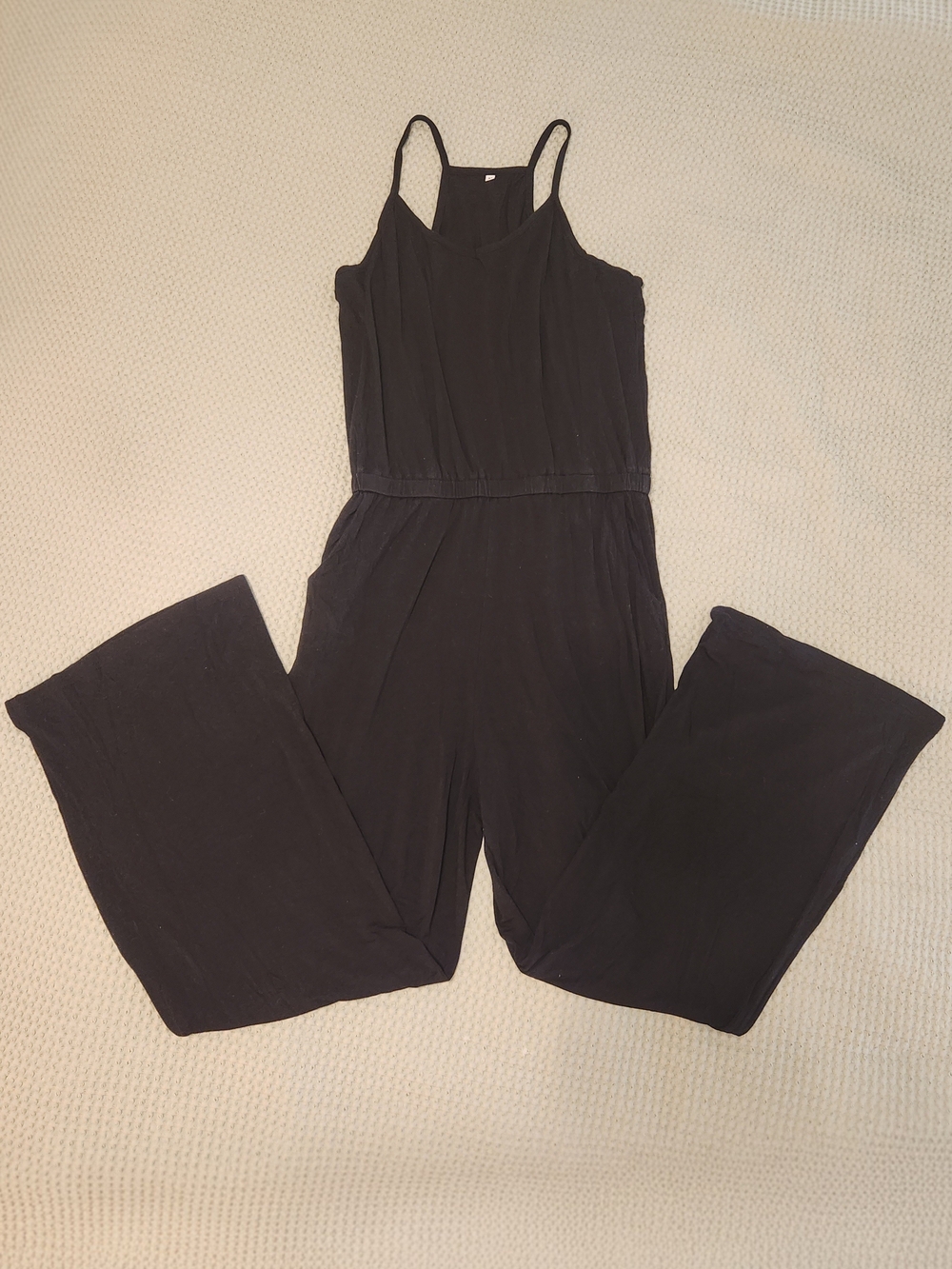 Black Wide-Leg Spaghetti Strap Jumpsuit Size - M - Picture 5 of 9